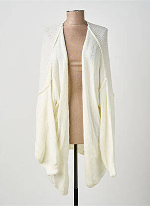 Gilet manches longues maille tricot blanc TRICOT STATION femme