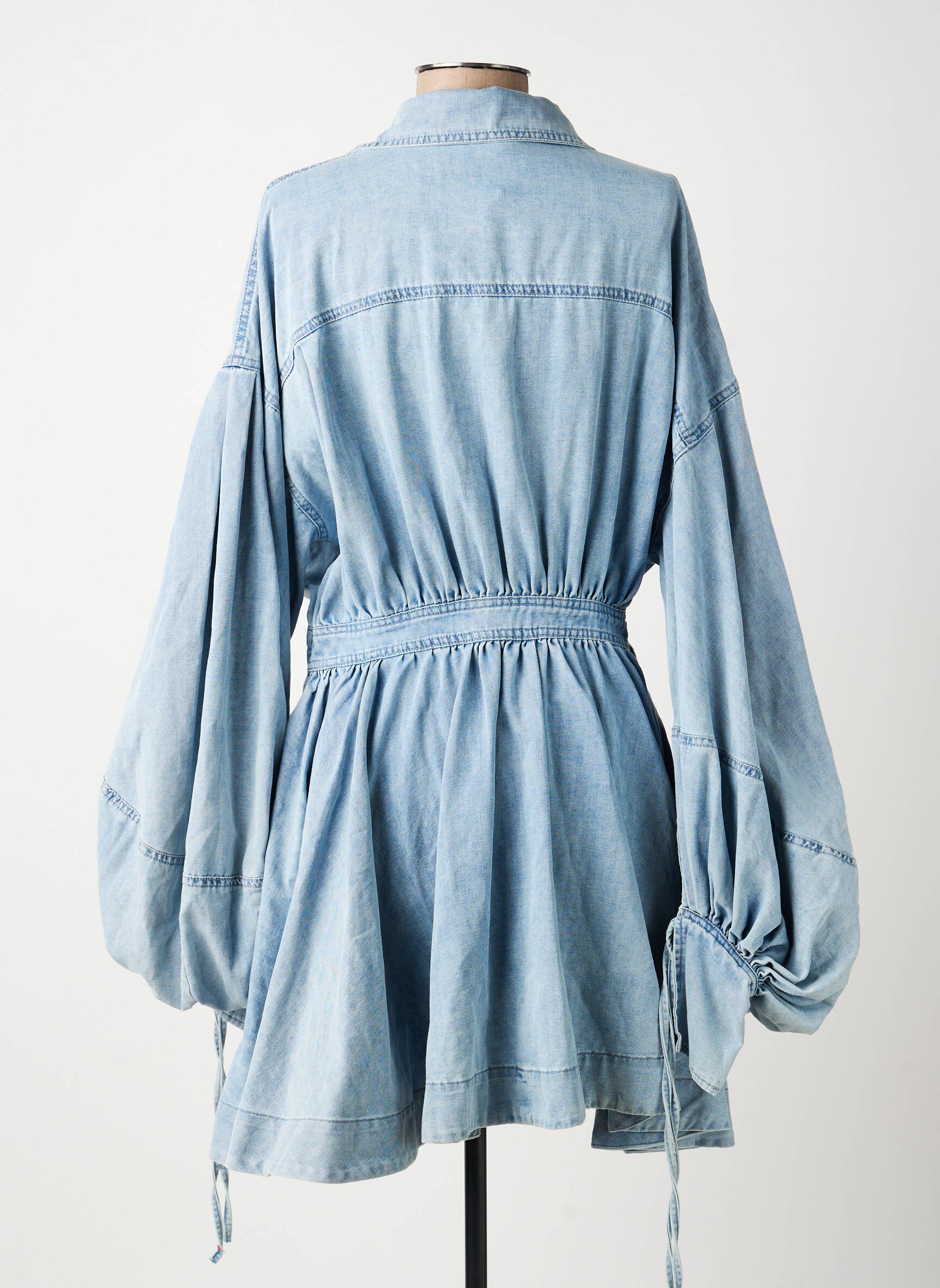 Robe courte manches longues manches longues bleu TRENDY QUEEN femme