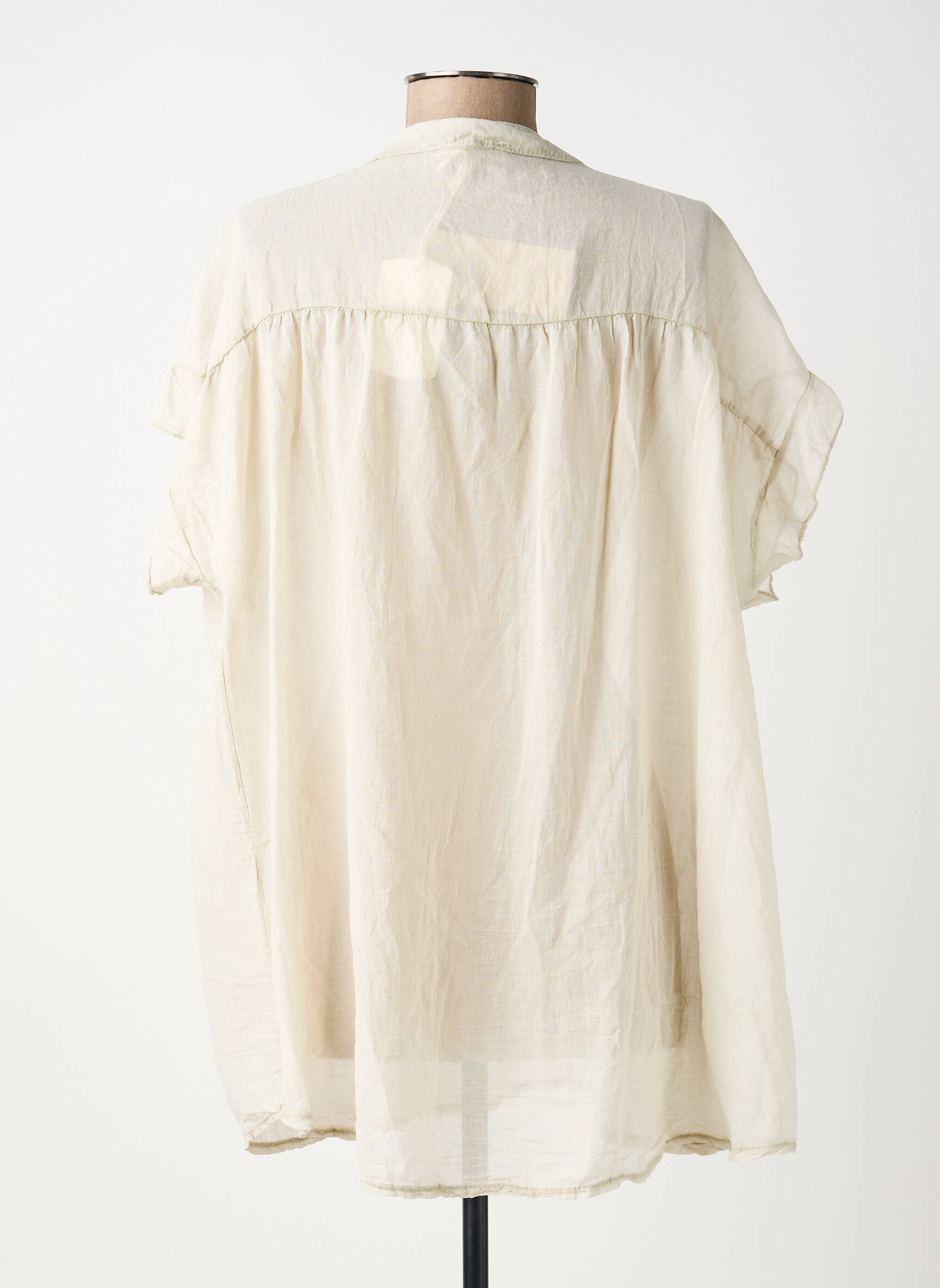 Tunique manches courtes légère et transparente beige SISSI FASHION femme