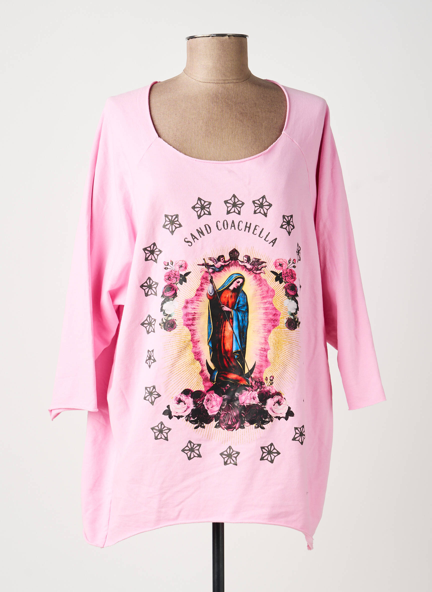 T-shirt manches 3/4 manches 3/4 rose B2B BY SANDCO femme