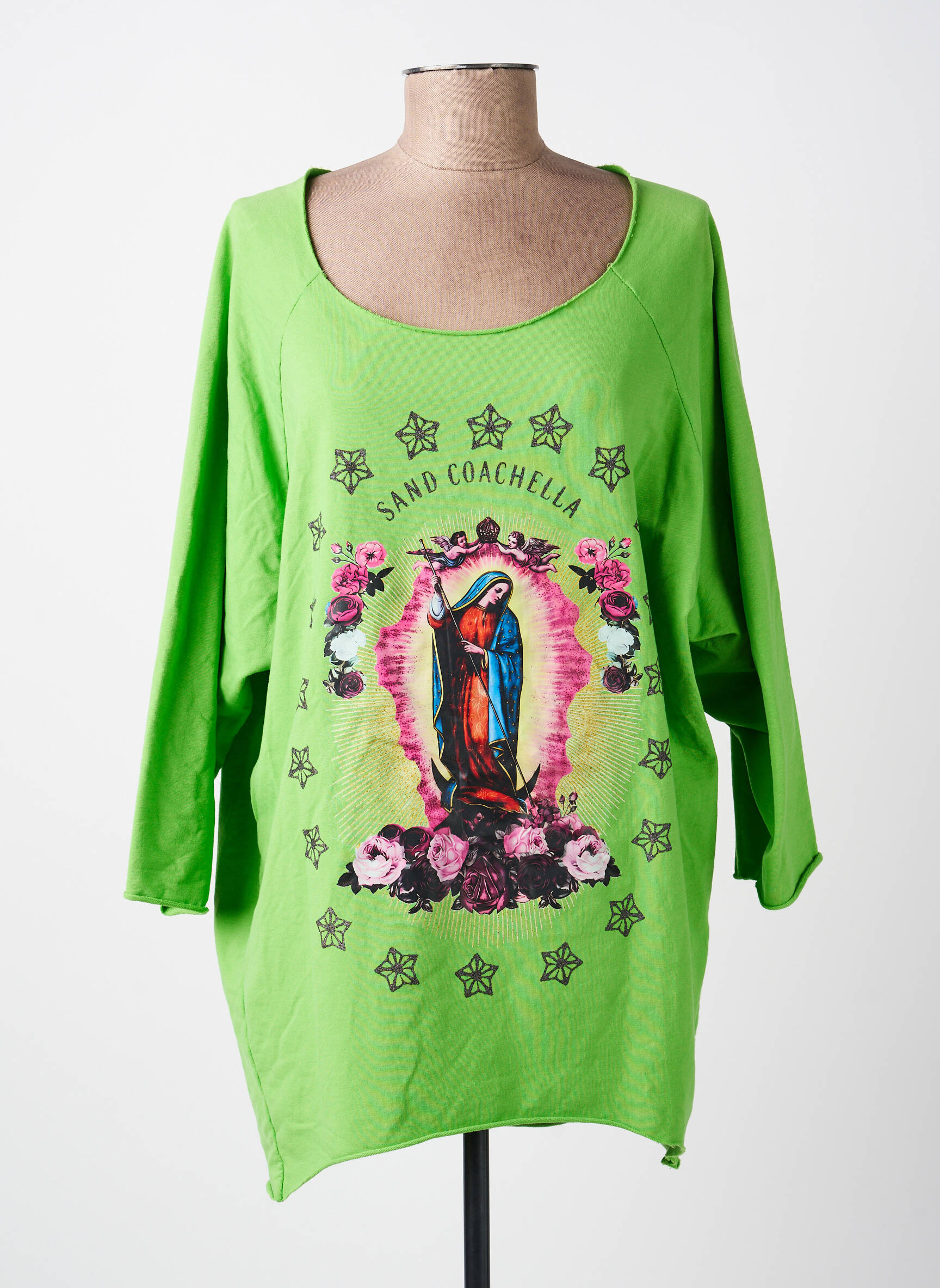 T-shirt manches 3/4 manches 3/4 vert B2B BY SANDCO femme