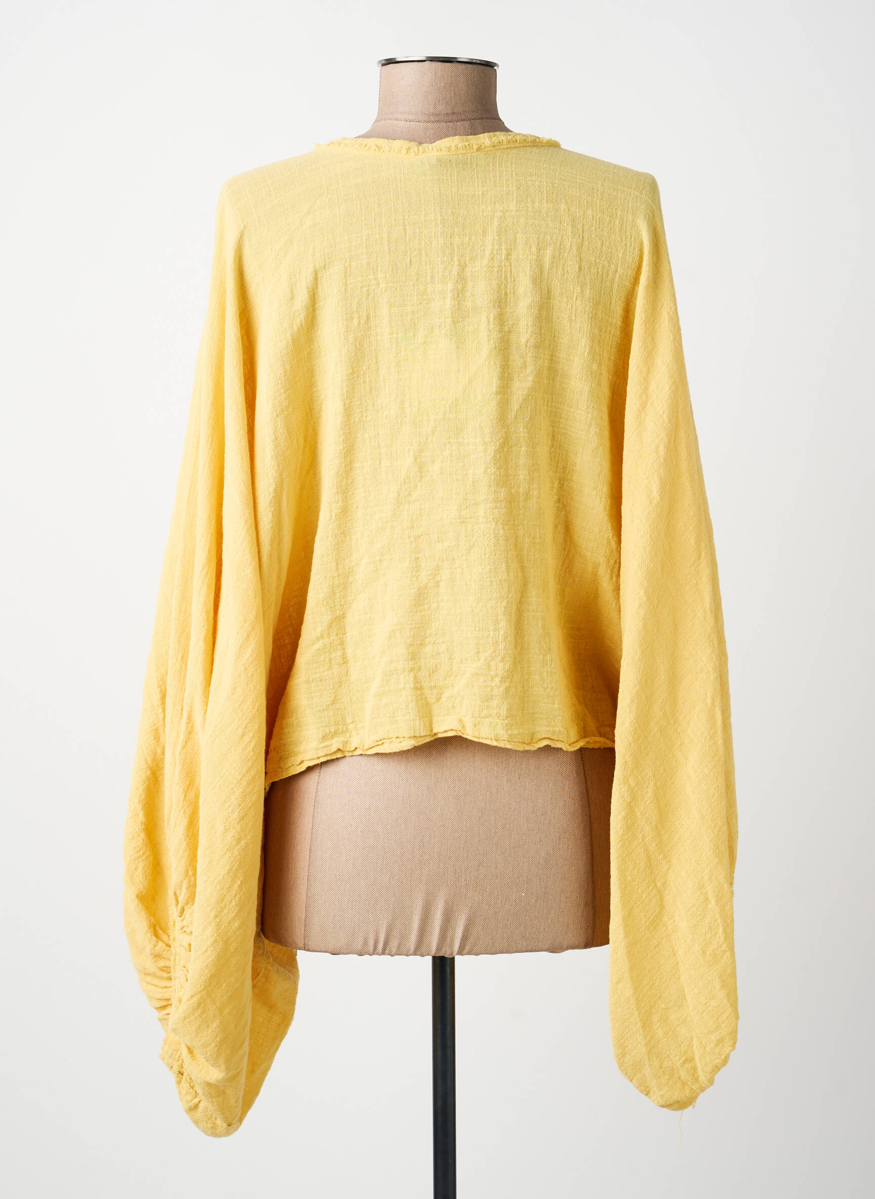 Top col rond manches longues jaune FOR HER PARIS femme