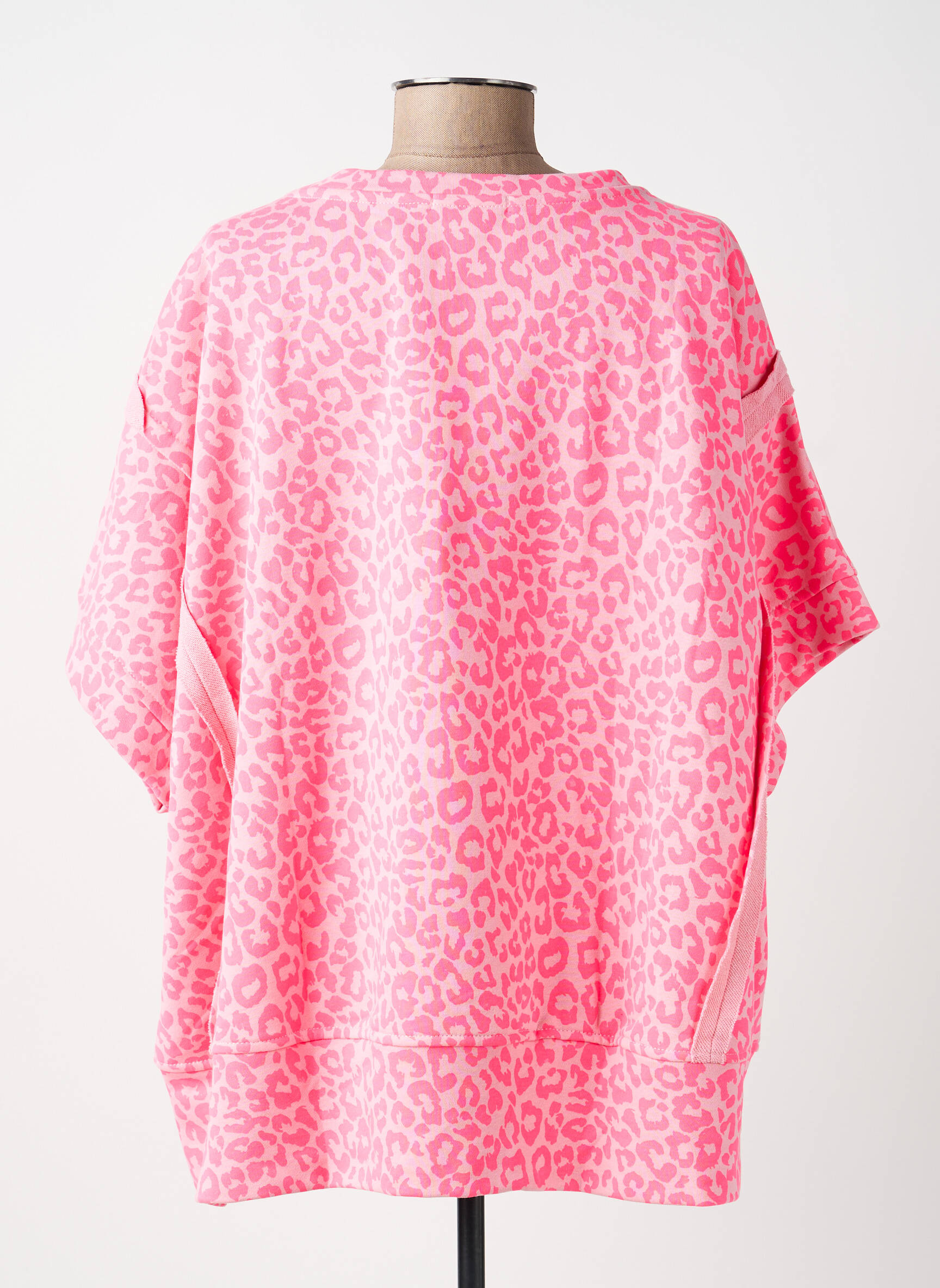 Top manches courtes manches courtes rose MADE IN ITALY femme