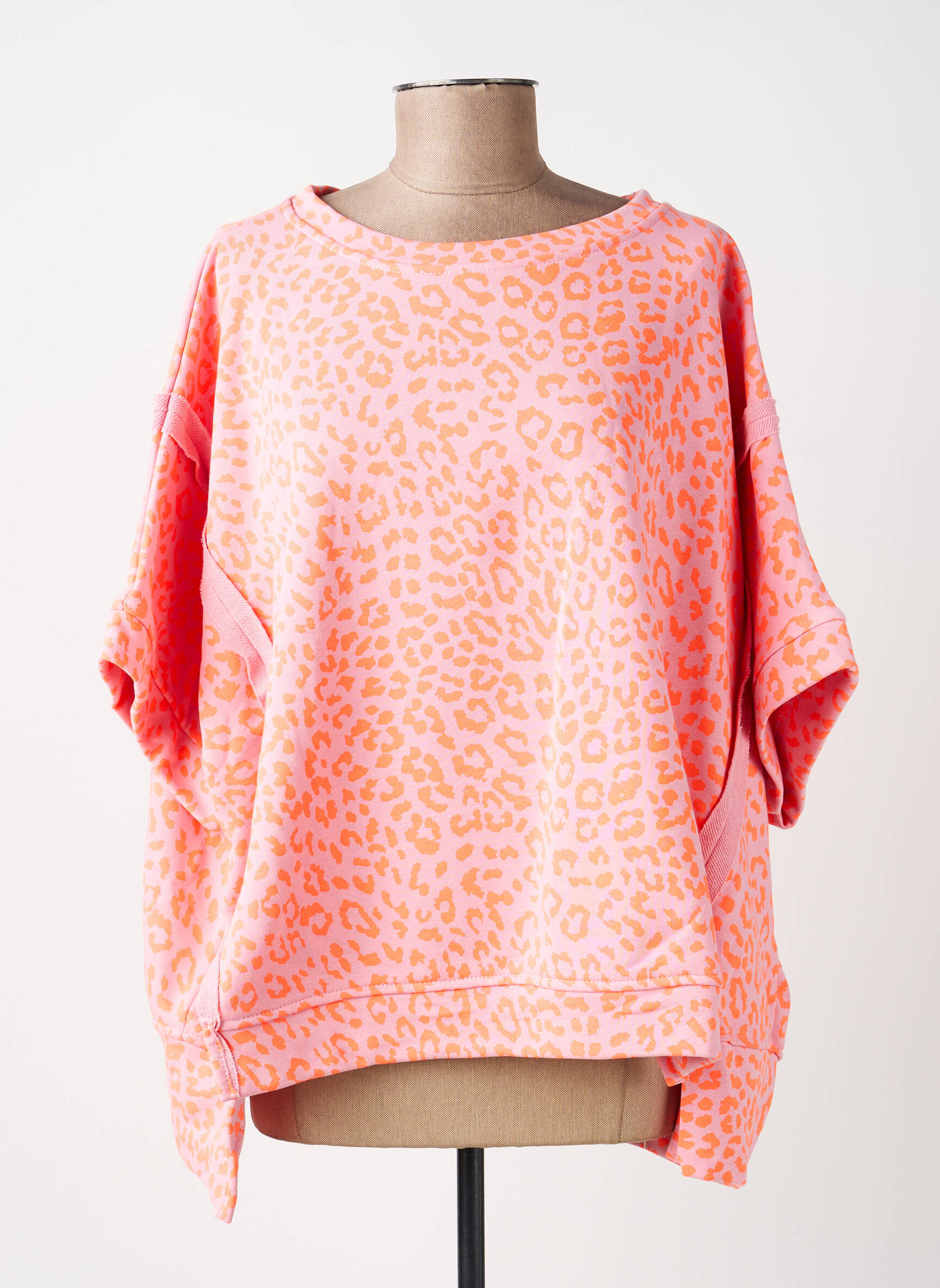Top manches courtes manches courtes orange MADE IN ITALY femme
