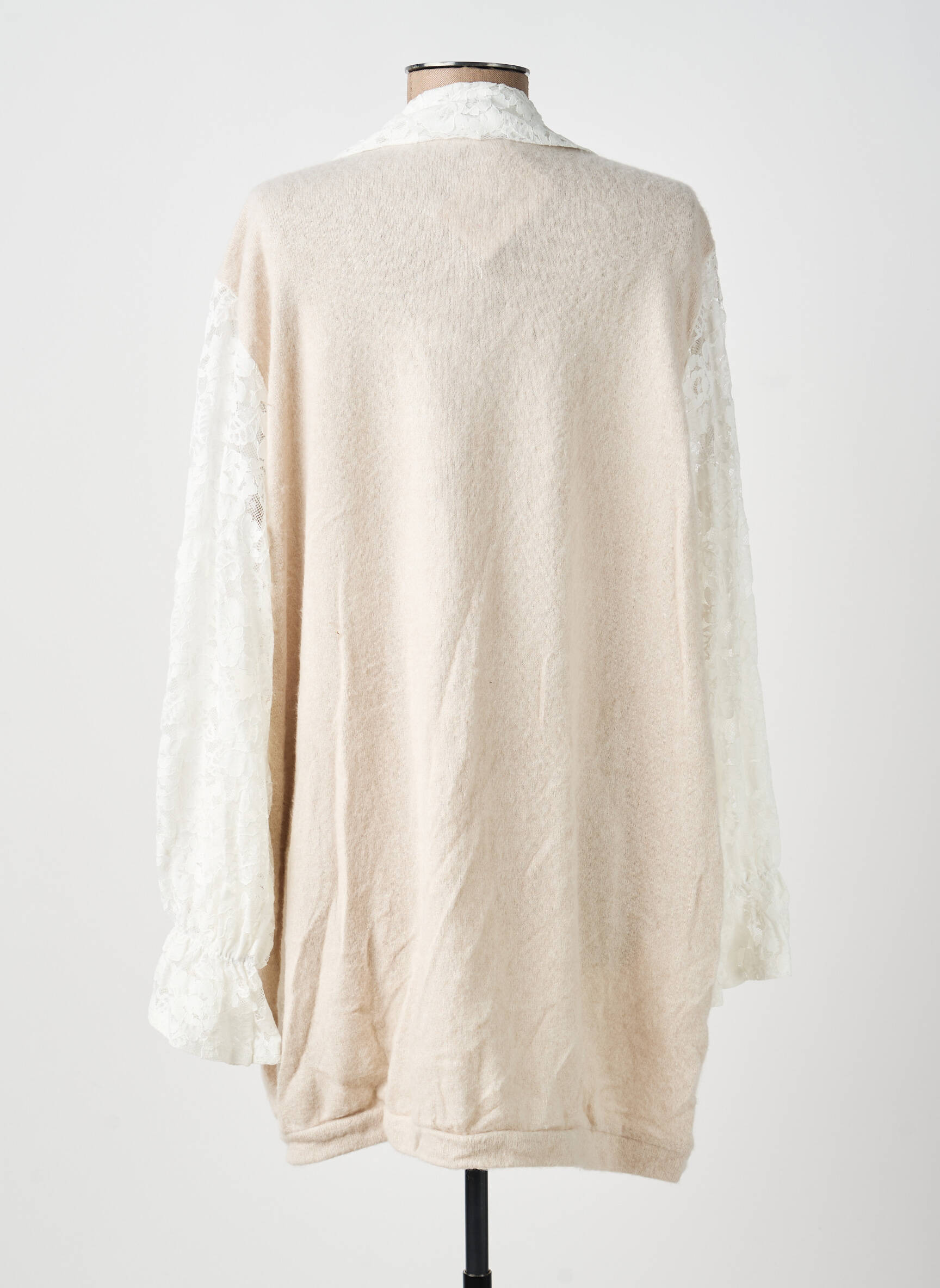 Tunique manches longues col chemisier beige NEW COLLECTION femme