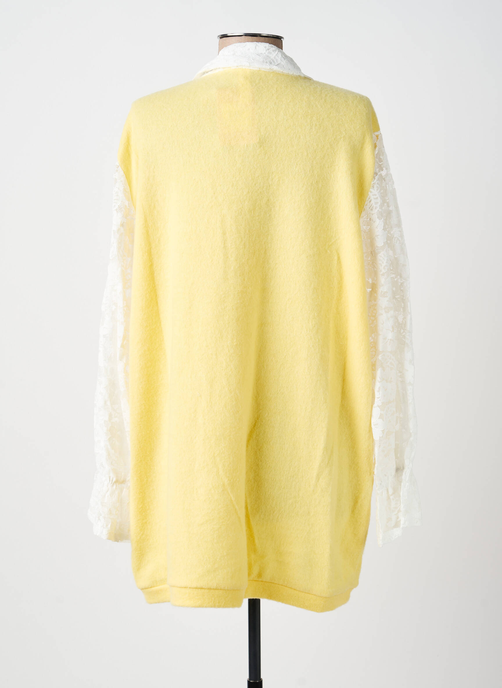Tunique manches longues col chemisier jaune NEW COLLECTION femme