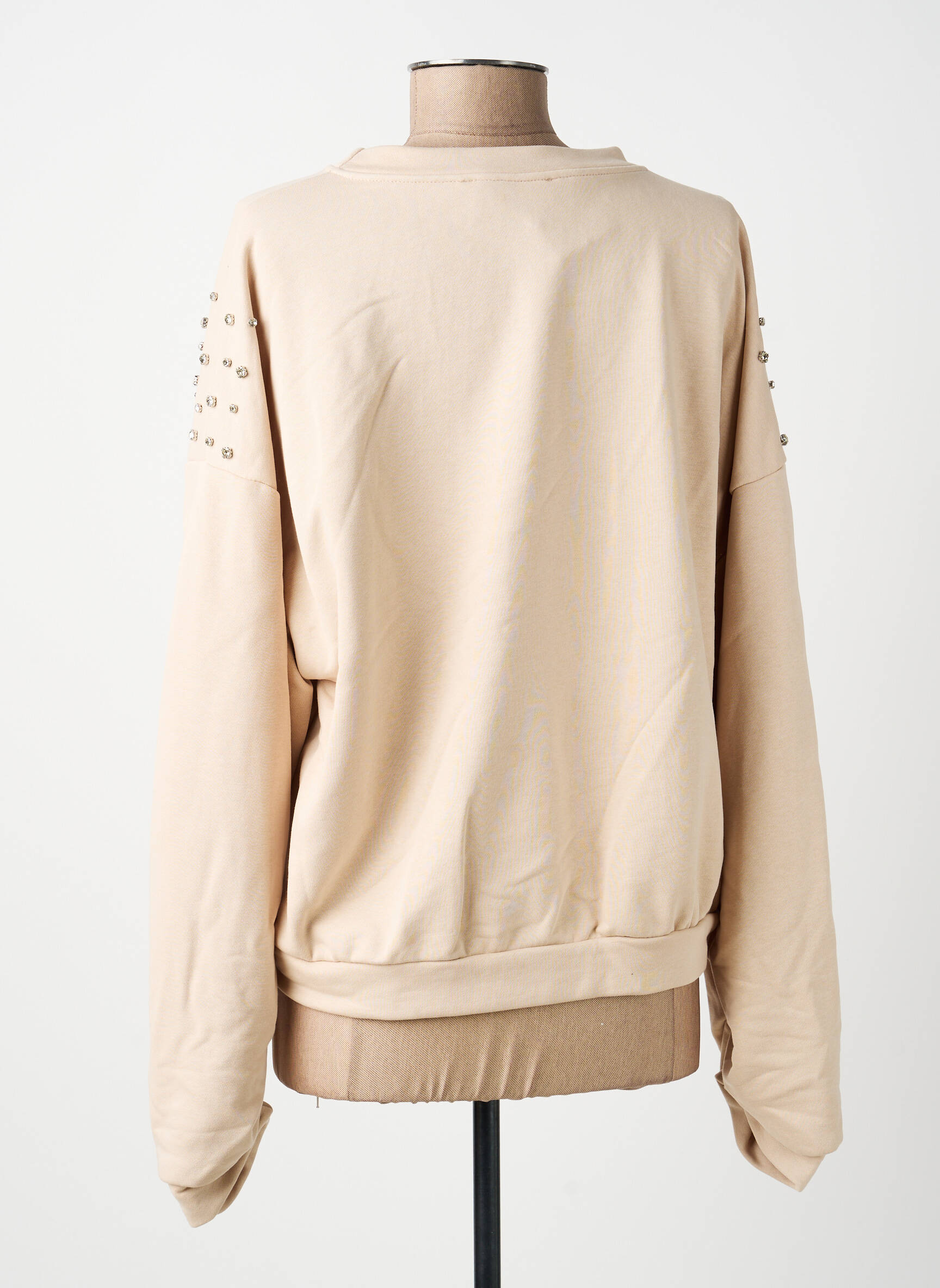 Sweat-shirt manches longues manches longues beige NEW COLLECTION femme