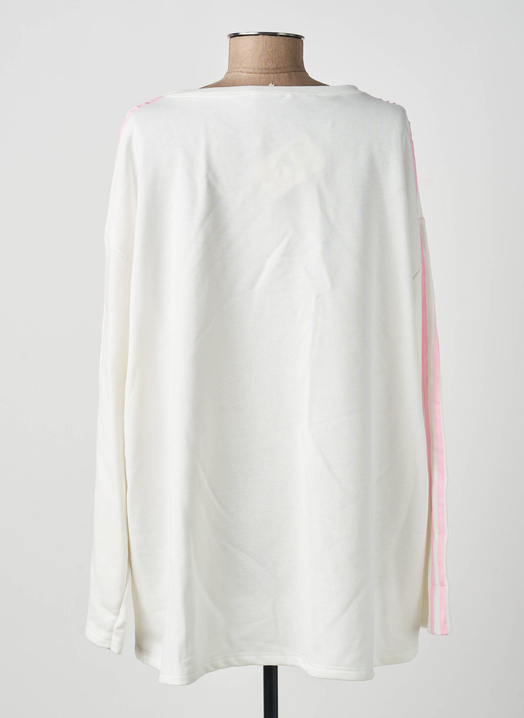 Sweat-shirt manches longues manches longues blanc SISSI FASHION femme