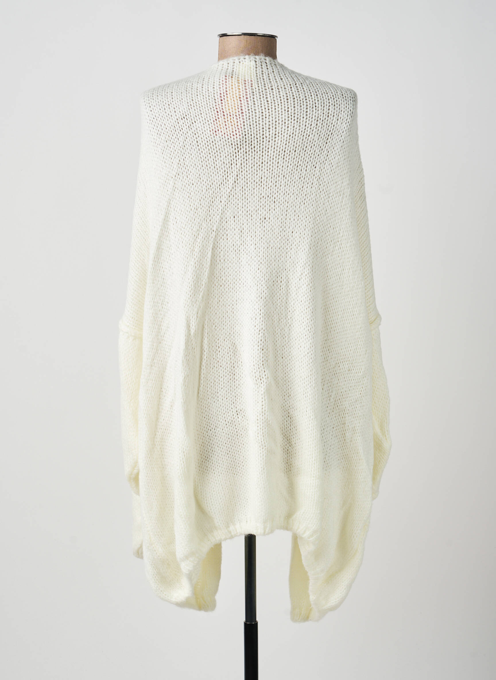 Gilet manches longues maille tricot blanc TRICOT STATION femme