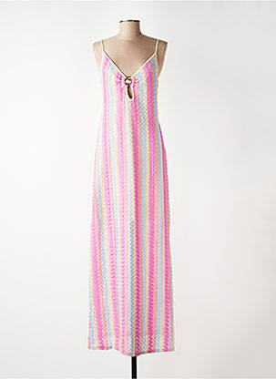 Robe longue coupe cintrée fines bretelles rose COUTUREVE femme