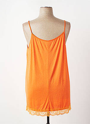 Top stretch fines bretelles orange E&F femme