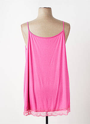 Top stretch fines bretelles rose E&F femme
