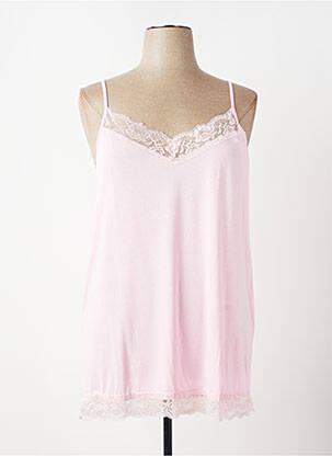 Top stretch fines bretelles rose E&F femme
