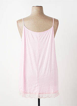 Top stretch fines bretelles rose E&F femme
