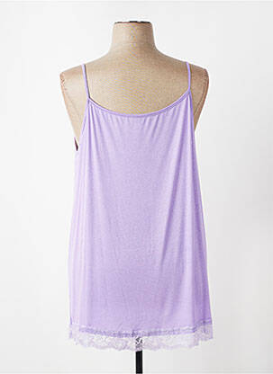 Top stretch fines bretelles violet E&F femme