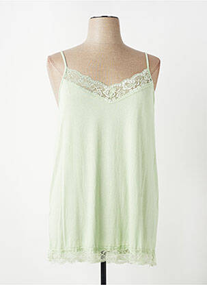 Top stretch fines bretelles vert E&F femme