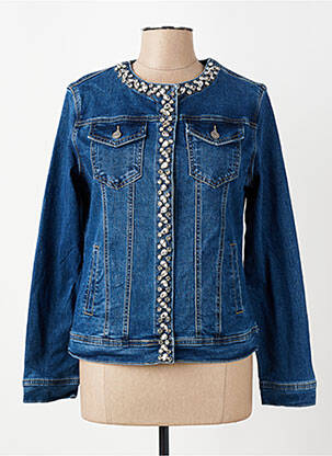 Veste casual col rond bleu G-SMACK femme