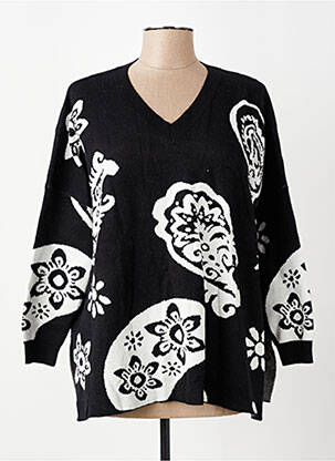 Pull coupe droite manches longues noir ZAYLA femme