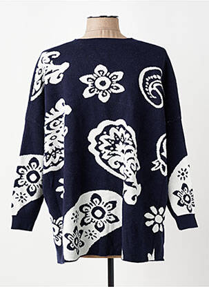 Pull coupe droite manches longues bleu ZAYLA femme