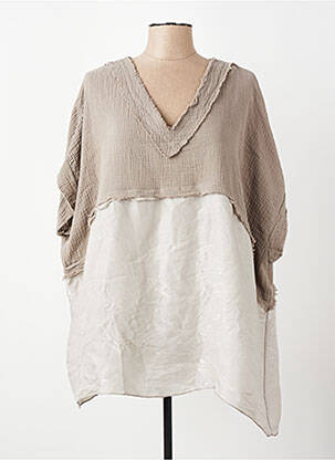 Blouse coupe fluide manches courtes gris NEW COLLECTION femme