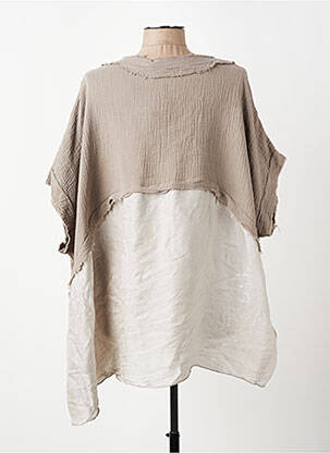 Blouse coupe fluide manches courtes gris NEW COLLECTION femme