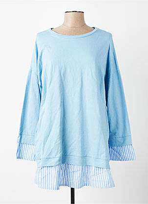Pull tunique stretch manches longues bleu NEW COLLECTION femme
