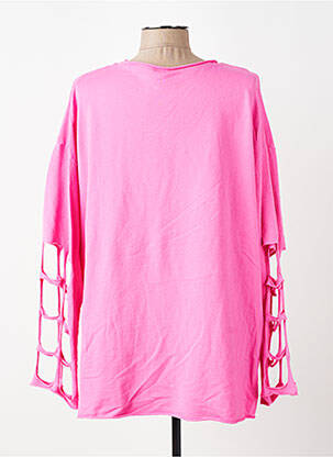 Top stretch manches longues rose E&F femme