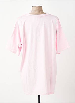 T-shirt coupe droite manches courtes rose E&F femme