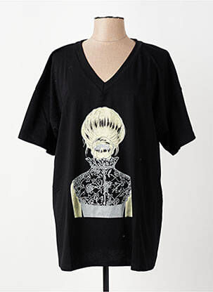T-shirt coupe droite manches courtes noir E&F femme