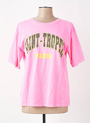 T-shirt sérigraphie manches courtes rose MOOIJ femme