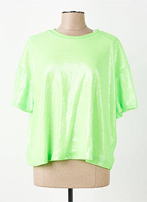 Top coupe fluide manches courtes vert AMY&CLO femme