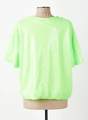 Top coupe fluide manches courtes vert AMY&CLO femme