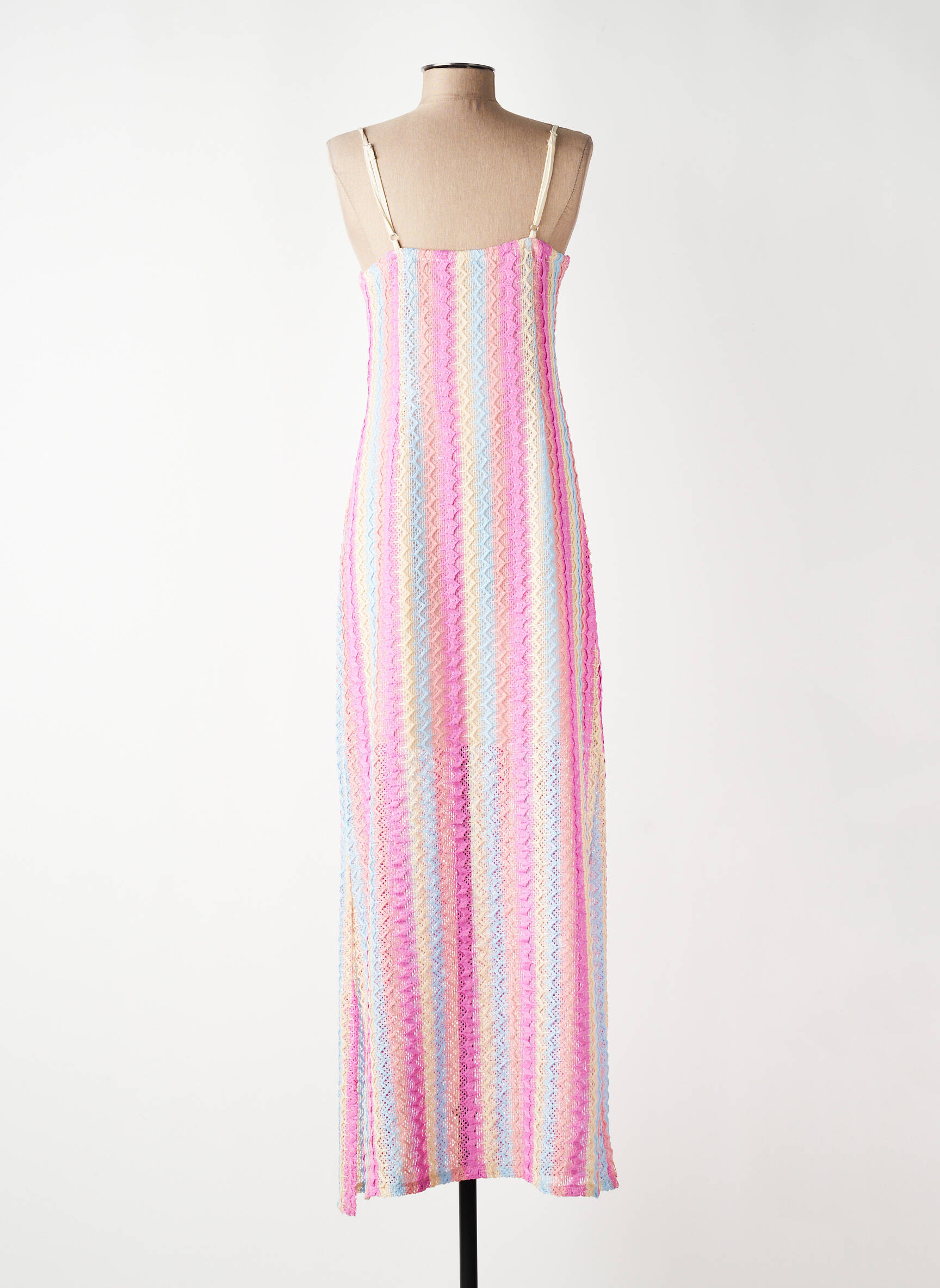 Robe longue coupe cintrée fines bretelles rose COUTUREVE femme