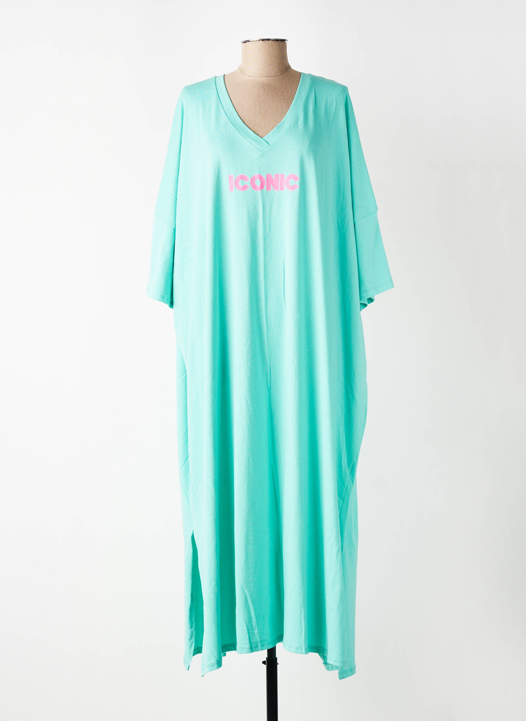 Robe longue manches longues manches longues bleu E&F femme