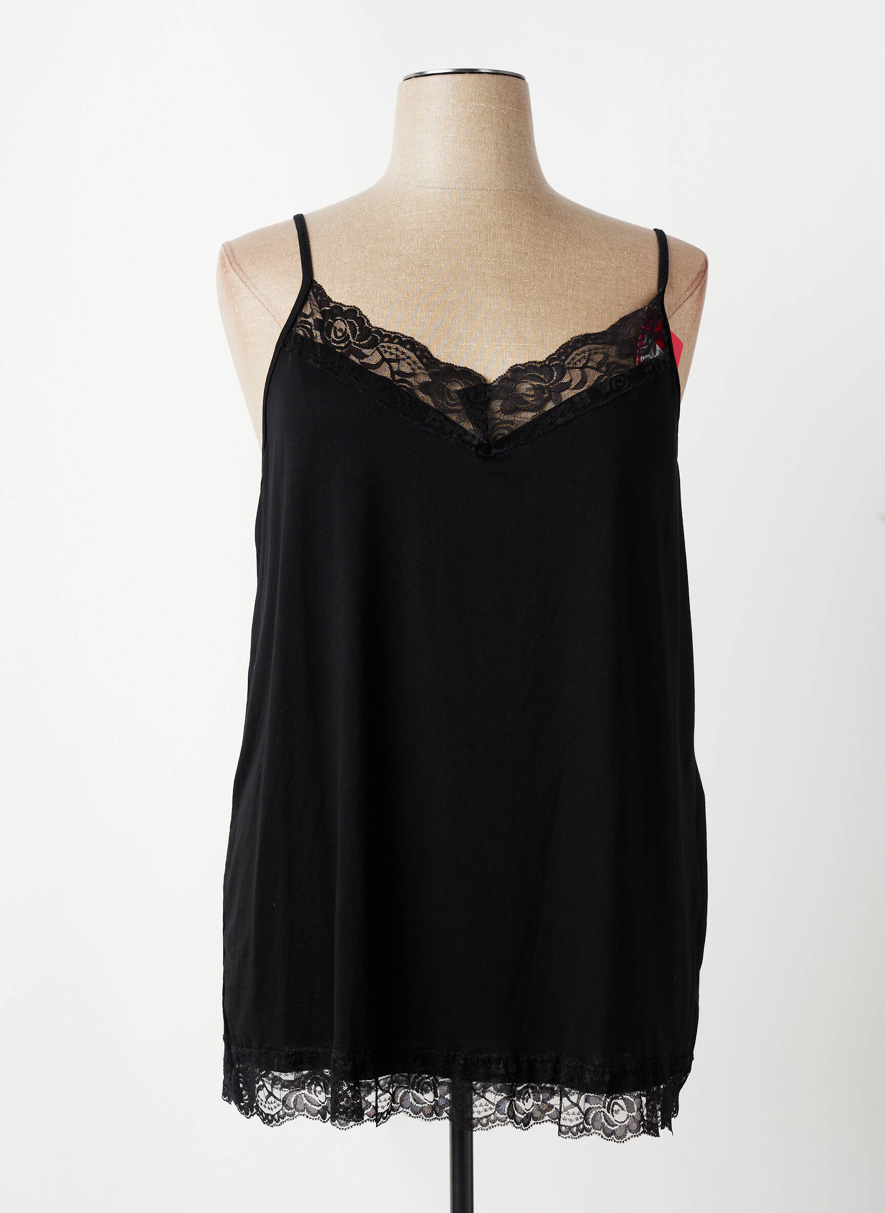 Top stretch fines bretelles noir E&F femme