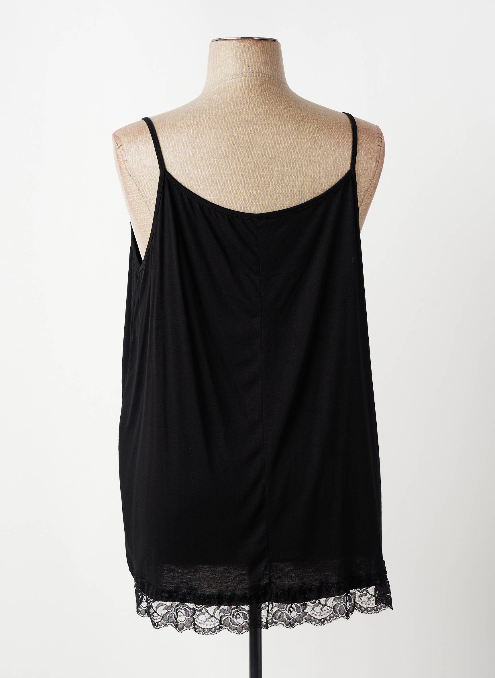 Top stretch fines bretelles noir E&F femme