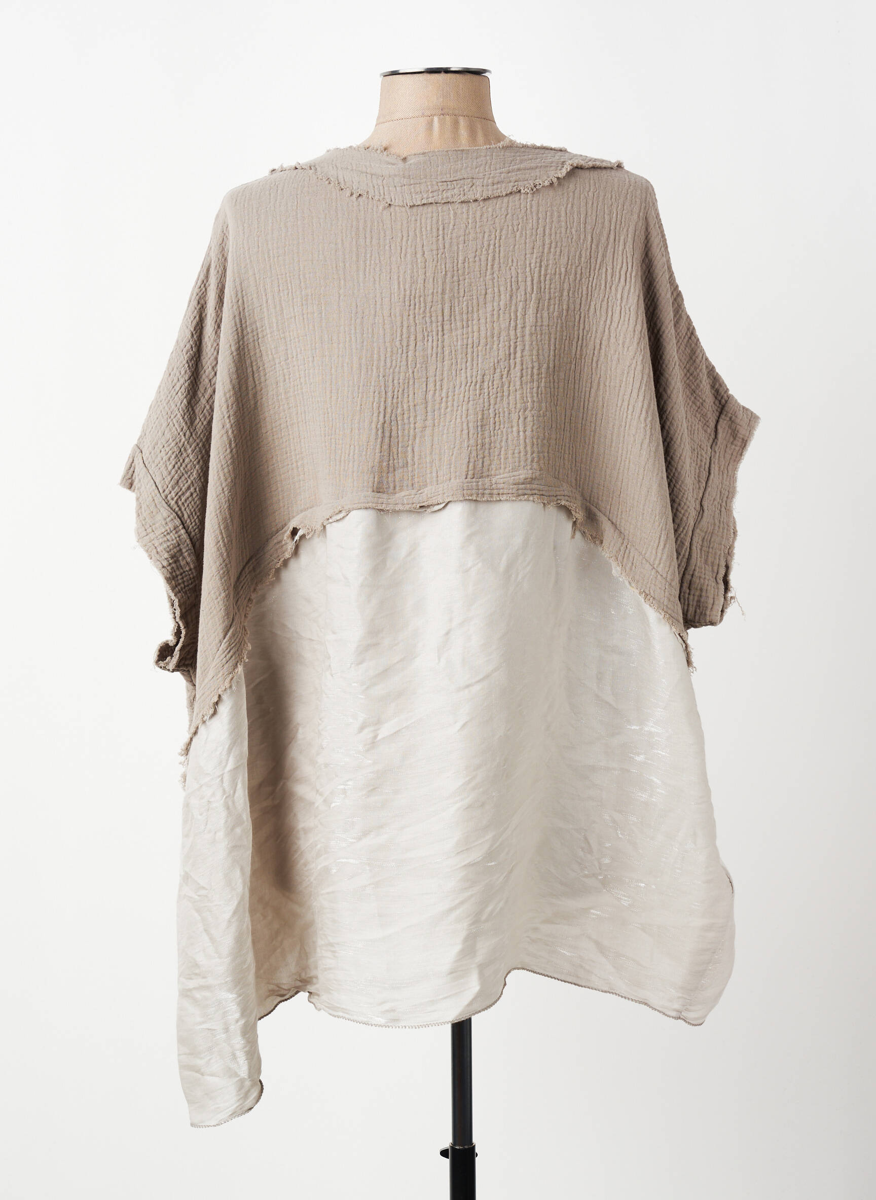 Blouse coupe fluide manches courtes gris NEW COLLECTION femme