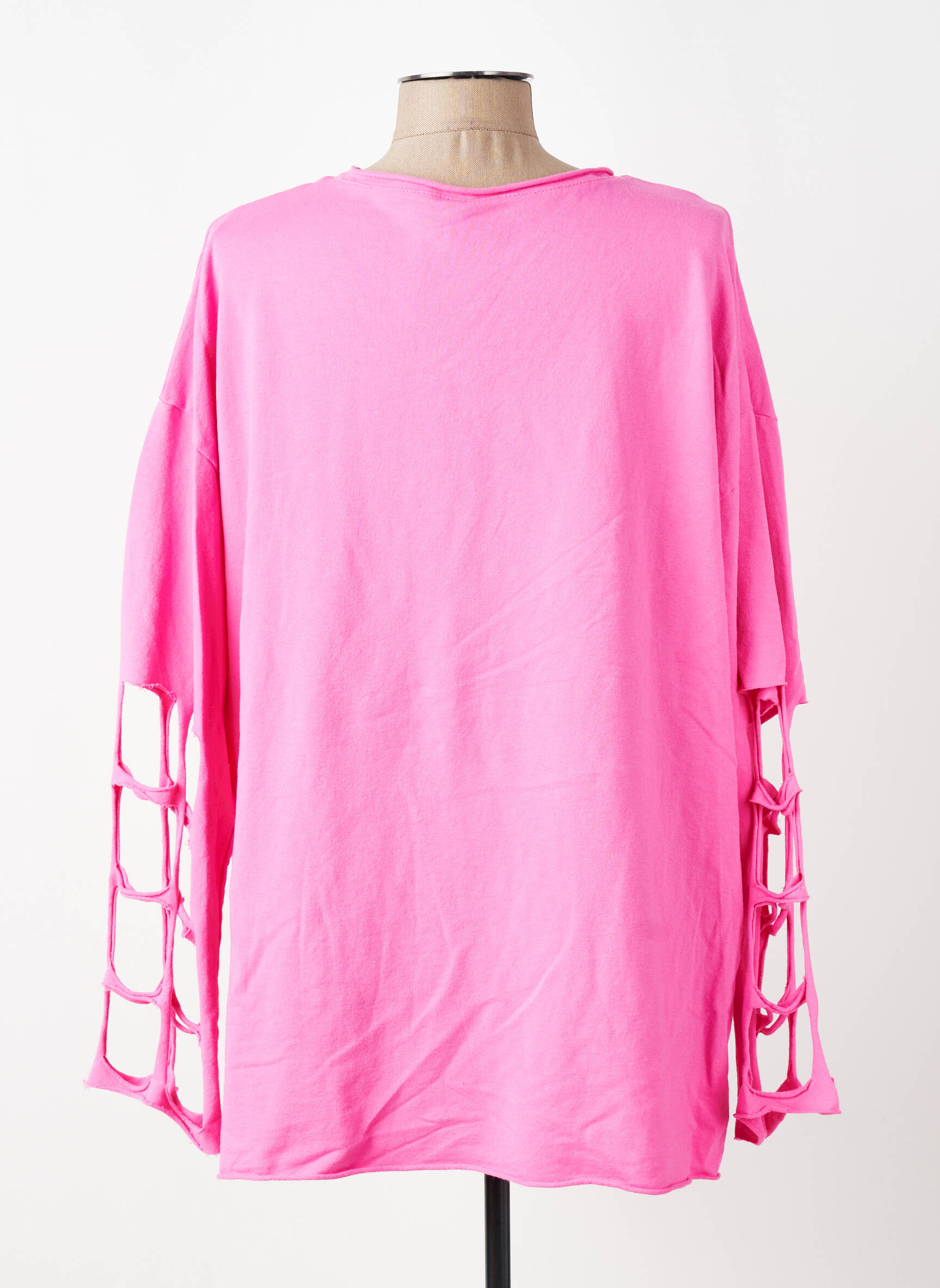 Top stretch manches longues rose E&F femme