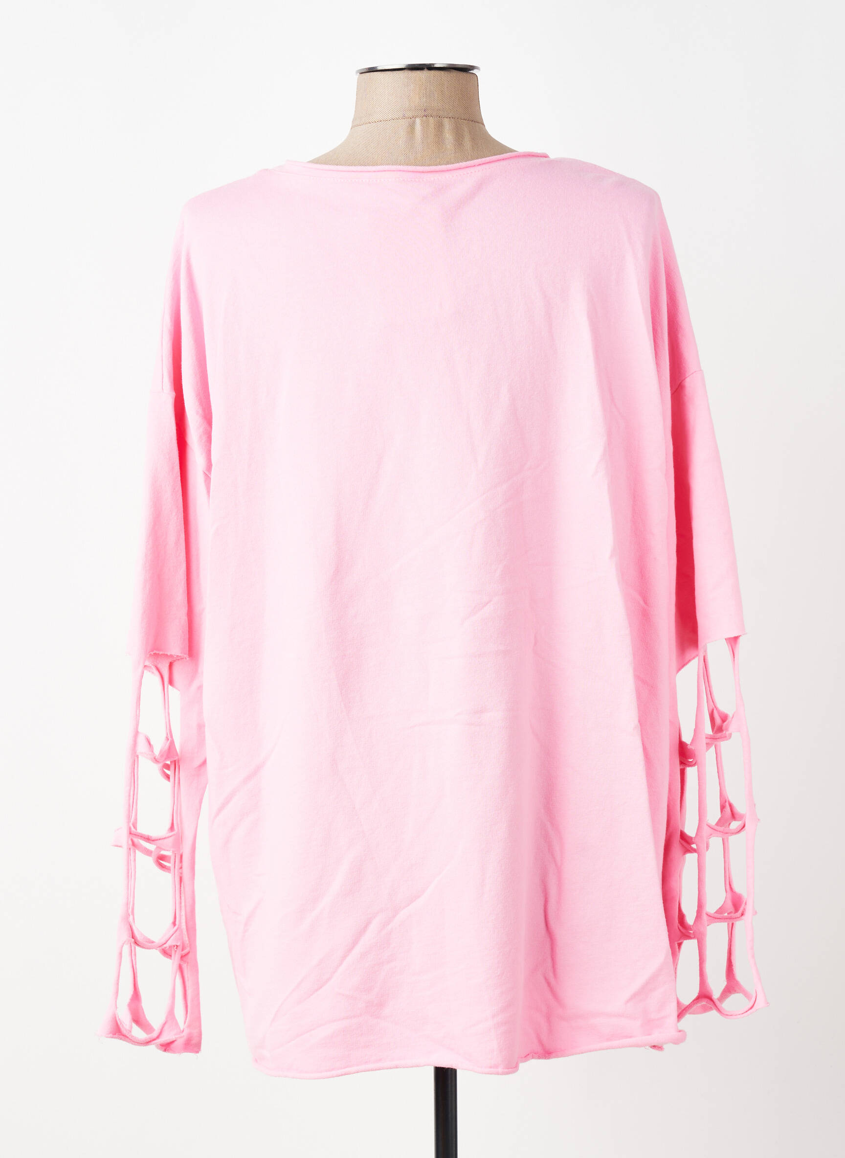 Top stretch manches longues rose clair E&F femme