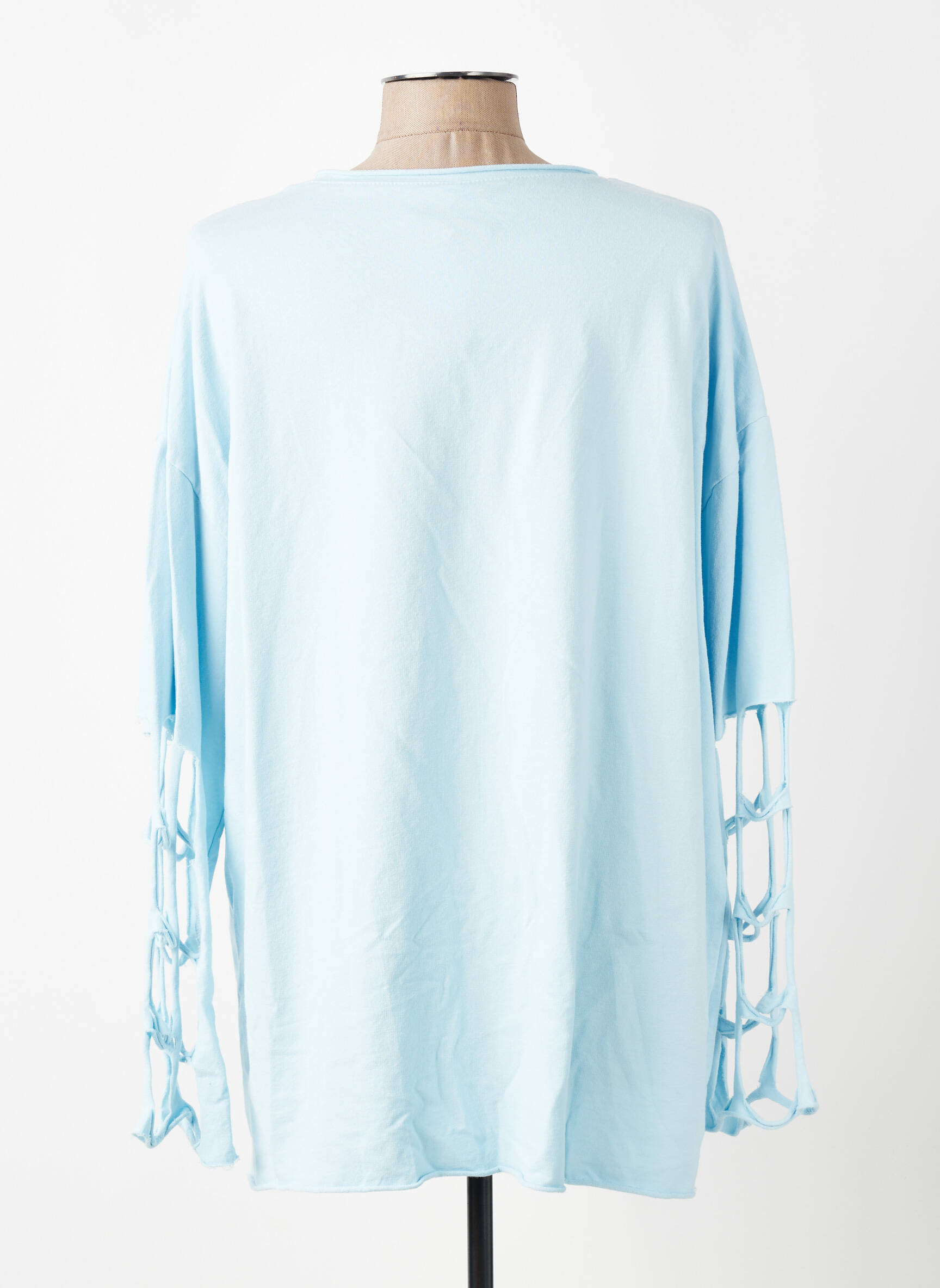 Top stretch manches longues bleu E&F femme