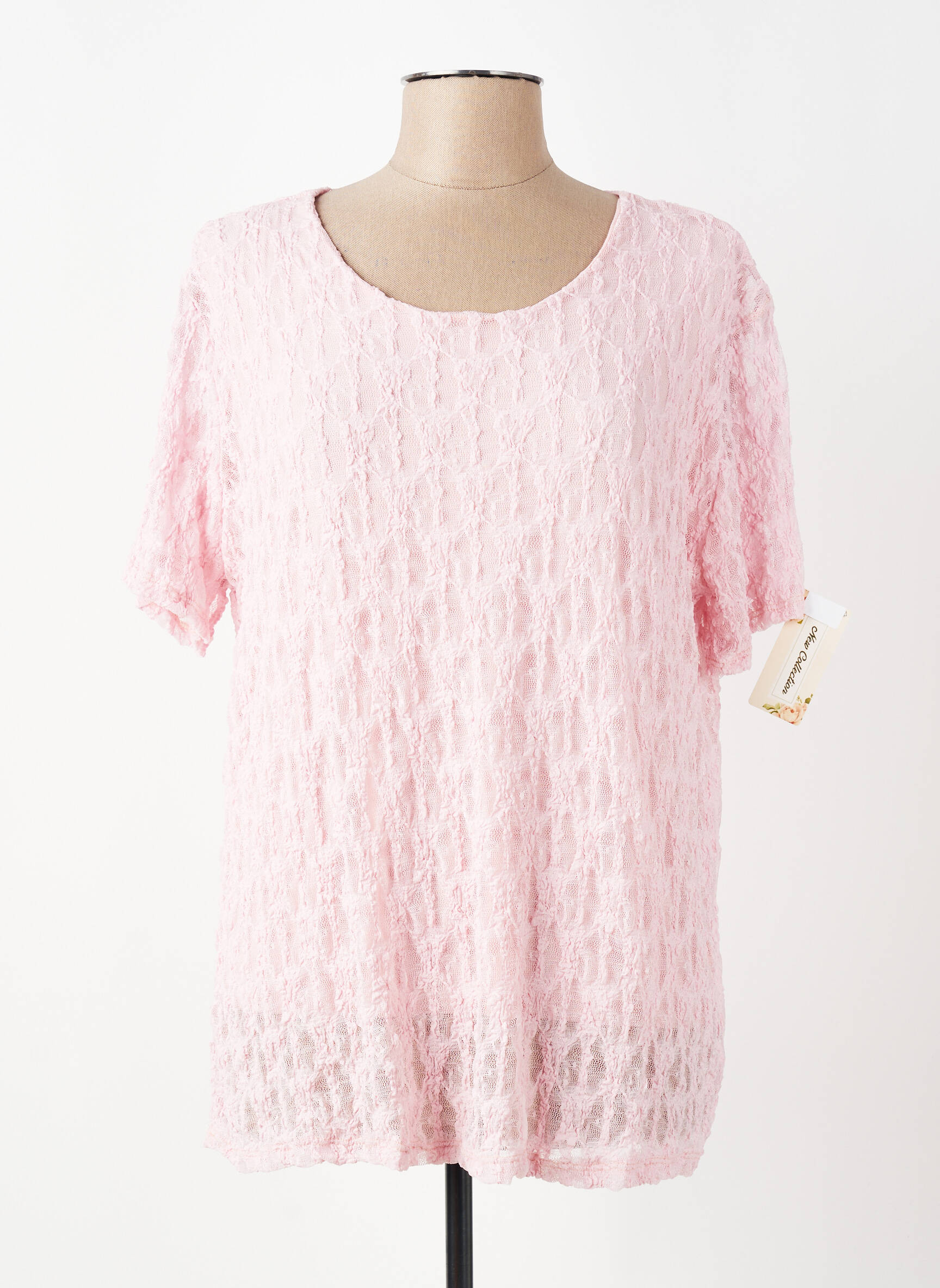 Top stretch manches courtes rose NEW COLLECTION femme