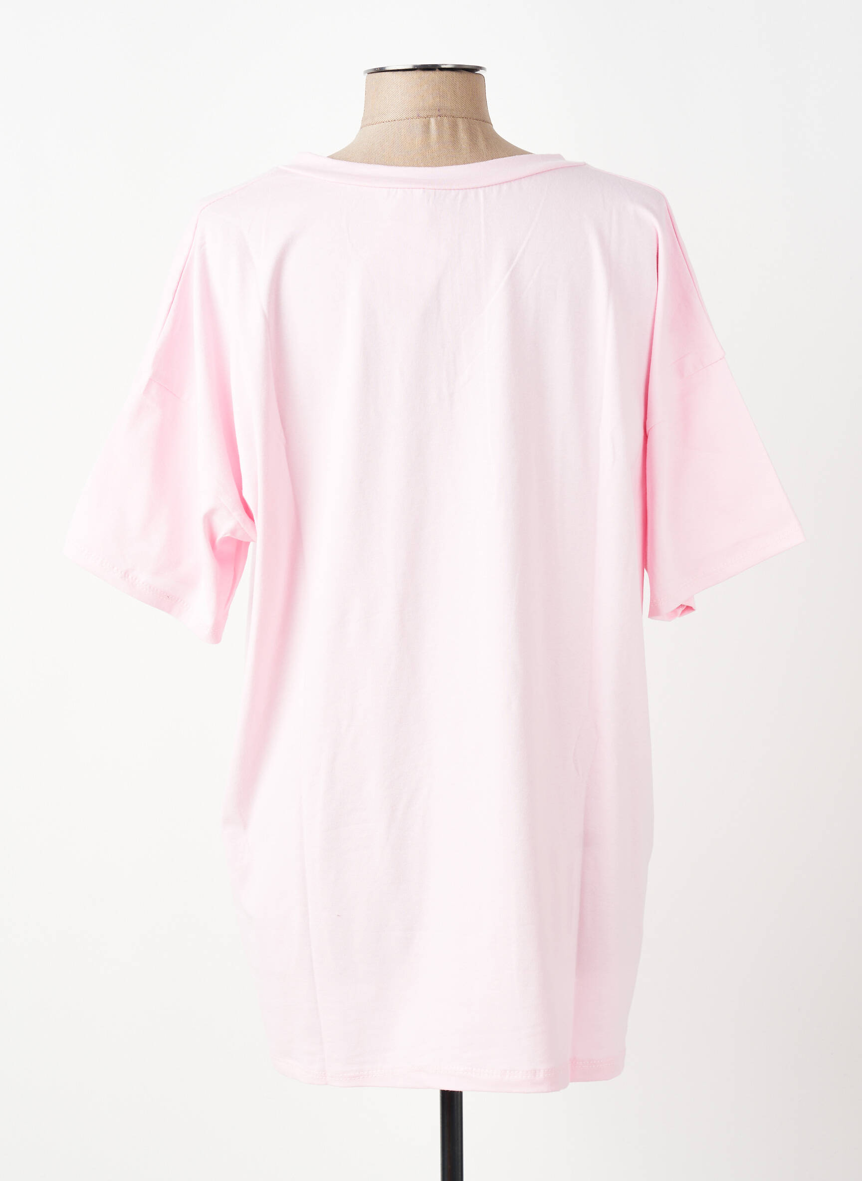 T-shirt coupe droite manches courtes rose E&F femme