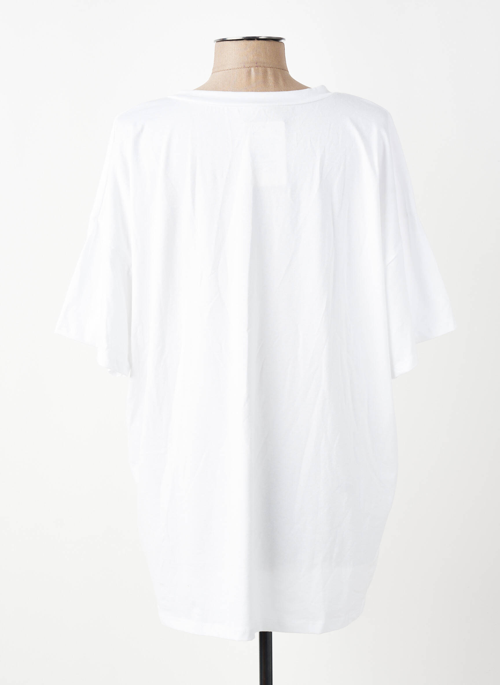 T-shirt coupe droite manches courtes blanc E&F femme
