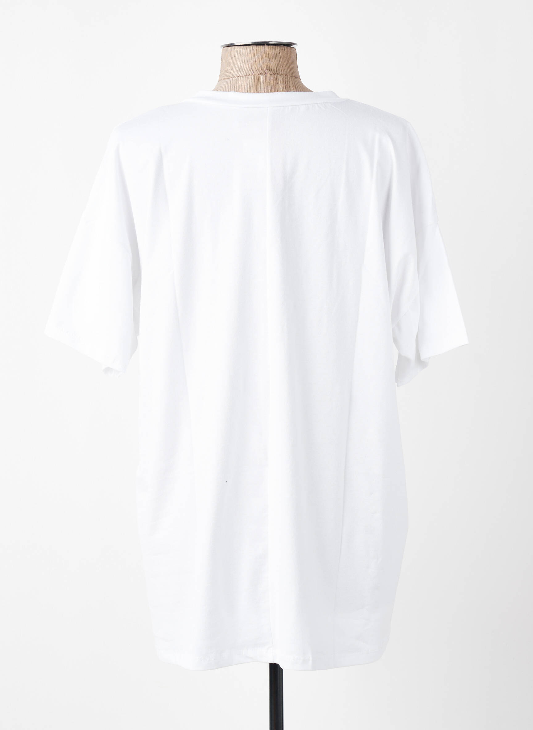 T-shirt coupe droite manches courtes blanc E&F femme