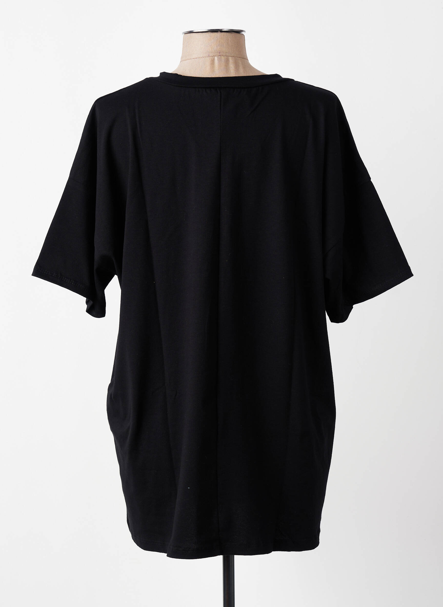 T-shirt coupe droite manches courtes noir E&F femme
