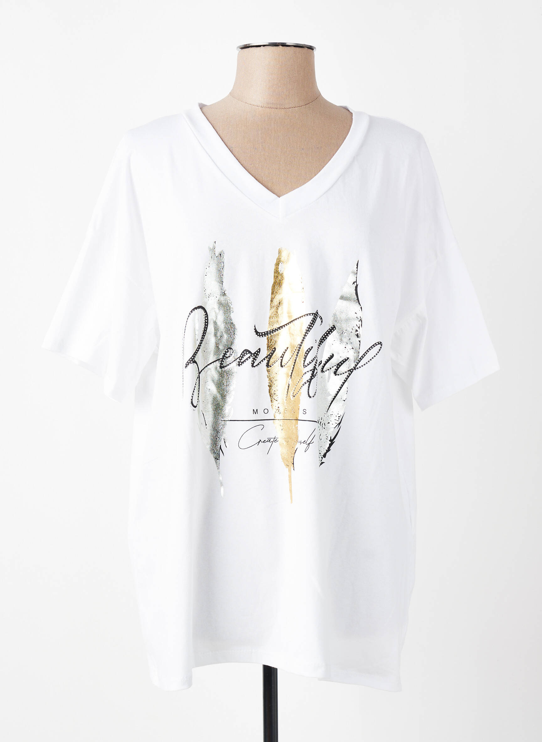 T-shirt coupe droite manches courtes noir E&F femme