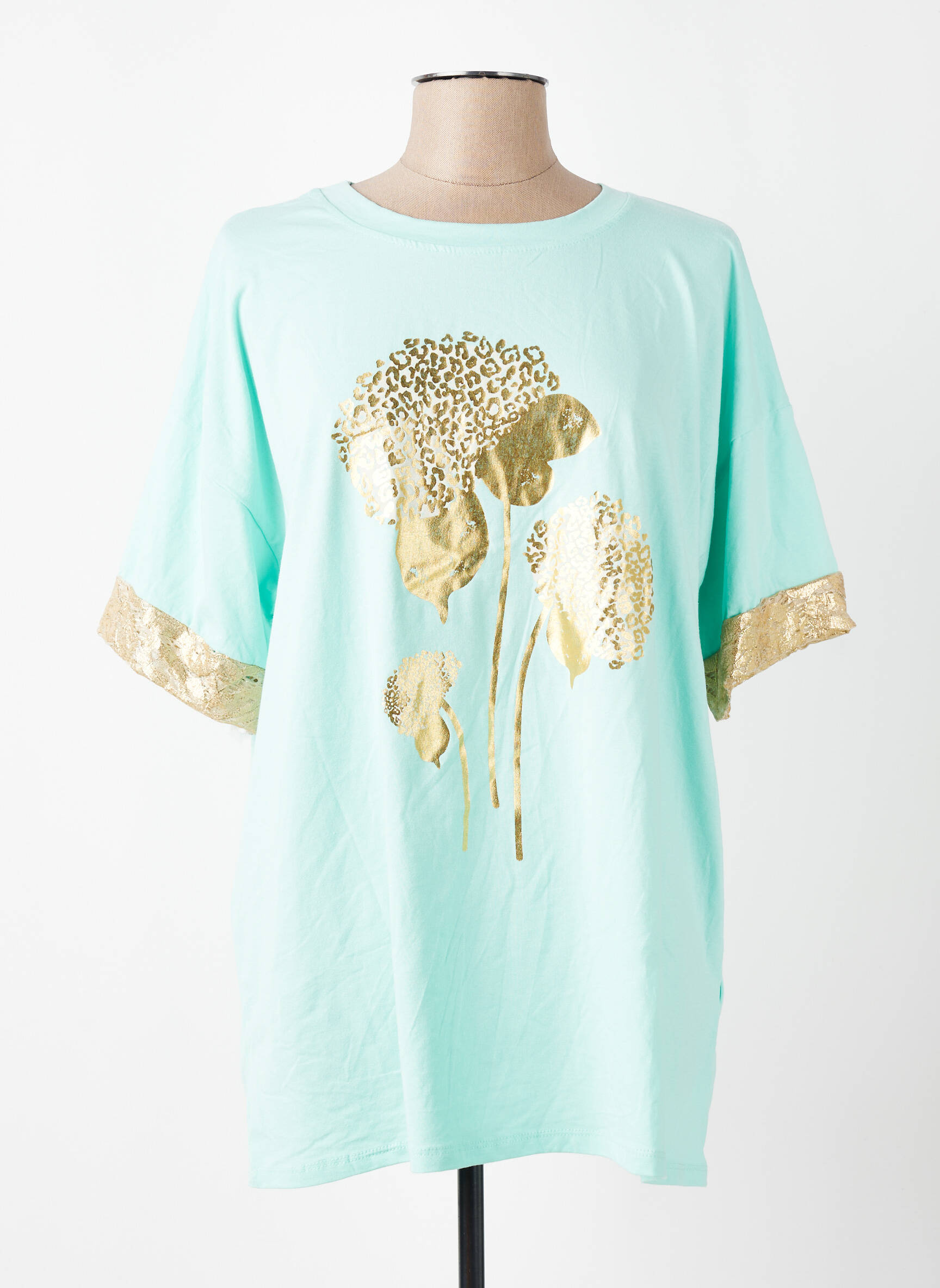 Top stretch manches 3/4 vert NEW COLLECTION femme