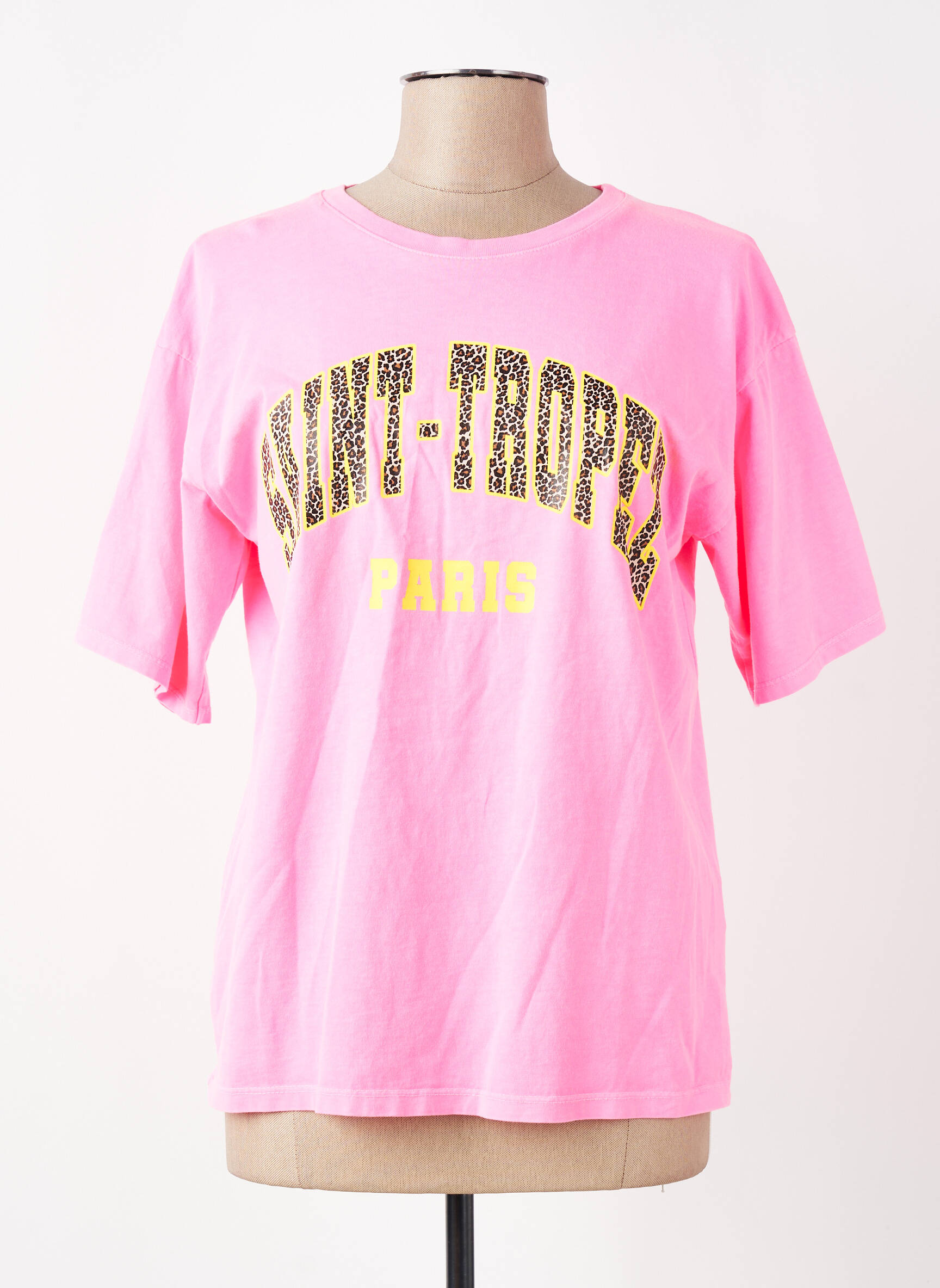 T-shirt sérigraphie manches courtes rose MOOIJ femme