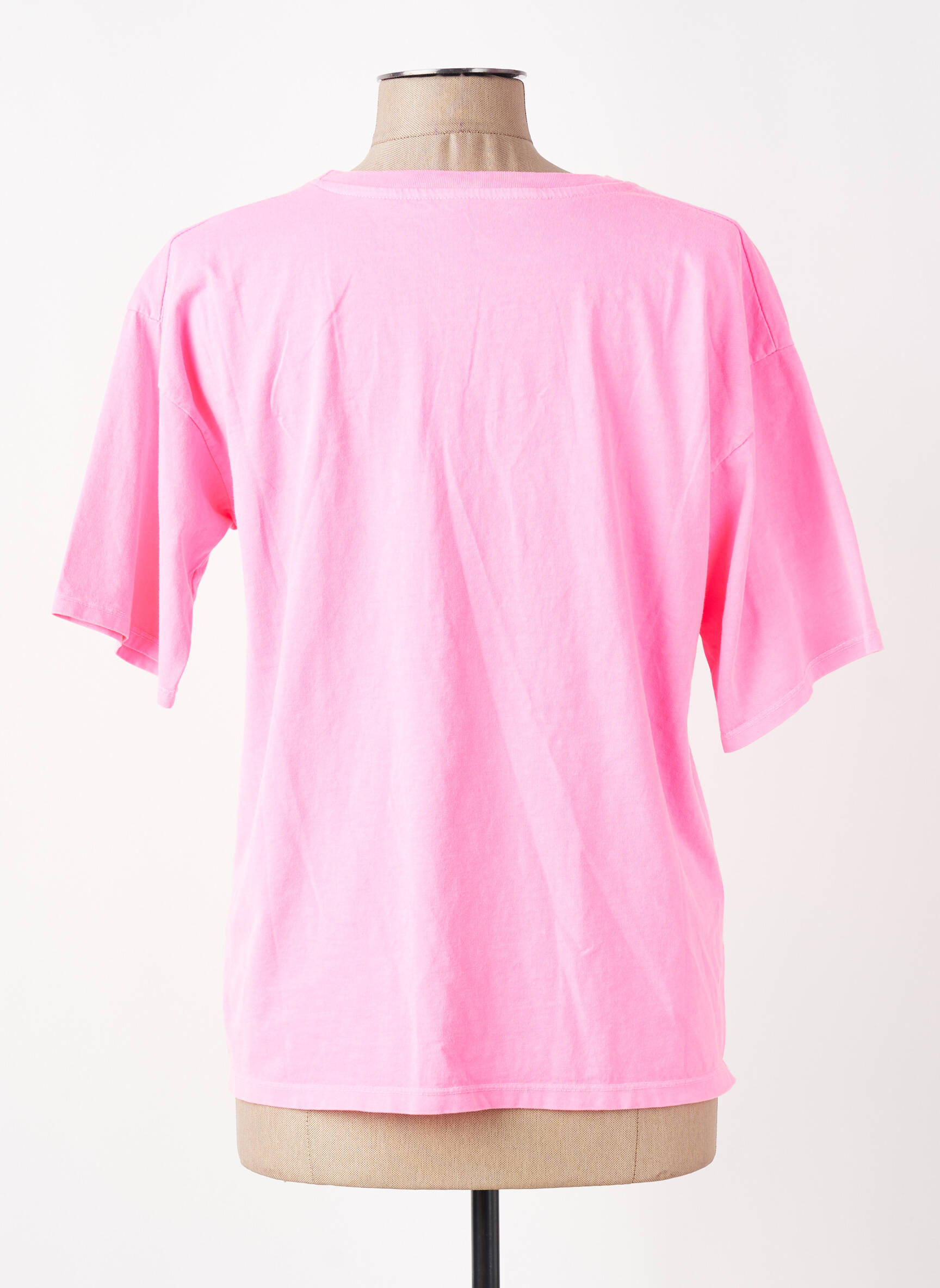 T-shirt sérigraphie manches courtes rose MOOIJ femme