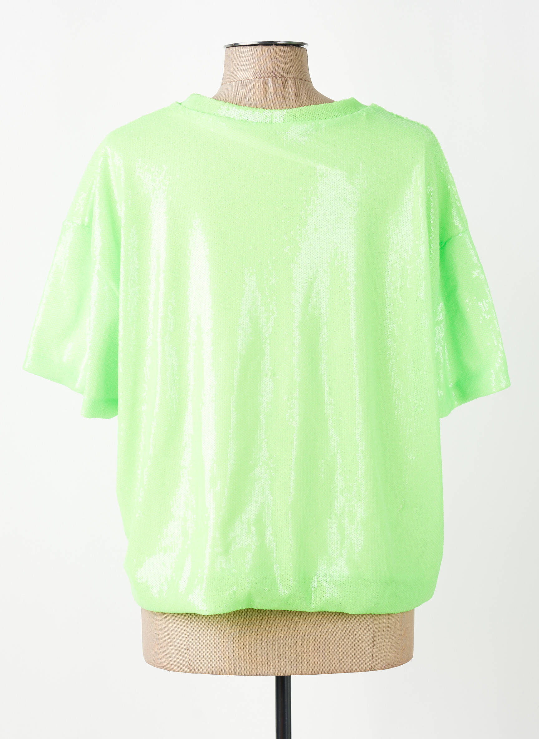 Top coupe fluide manches courtes vert AMY&CLO femme
